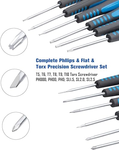Miniatura 4 de ROTATION Juego de destornilladores de precisión de 12 piezas, Phillips, ranurado, Torx Star, kit de herramientas de reparación de destornilladores