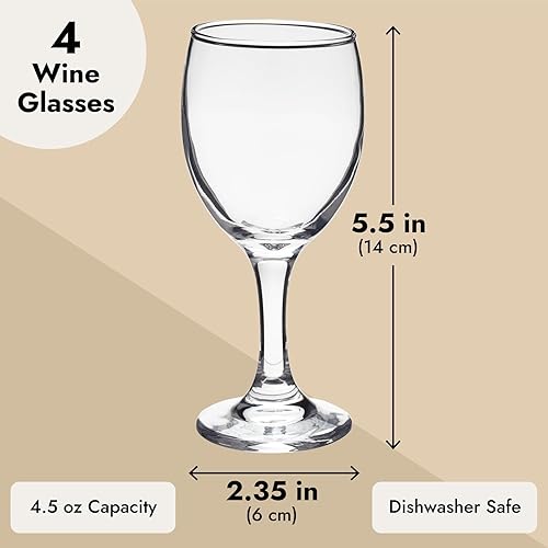 Miniatura 3 de Juego de 4 copas de vino con tallo para regalo de inauguración de la casa aniversario boda 45 onzas