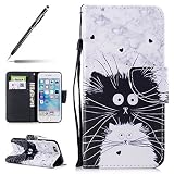 Uposao Housse de téléphone iPhone 6 Plus / 6S Plus, Etui iPhone 6/6S Plus Coque PU Pochette Portefeuille Cuir Coque de Protection Stand Housse Magnetique a Rabat 3D Effet Motif Peint Premium Coque
