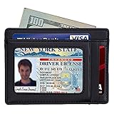 Mens Slim Wallet RFID Front Pocket Wallet Minimalist Secure Credit Card Holder