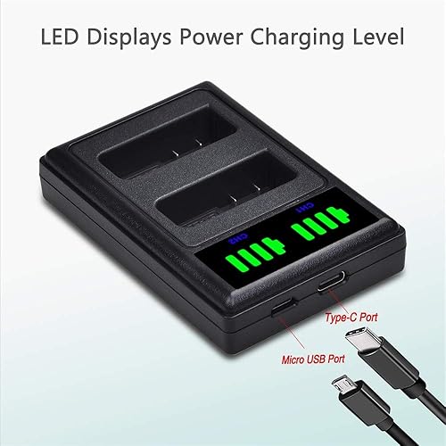 Miniatura 8 de Paquete de 2 baterías EN-EL14 EN-EL14A y cargador USB dual para Nikon D5600 D5500 D5300 D5200 D5100 D3500 D3400 D3300 D3200 D3100 Df Coolpix P7800