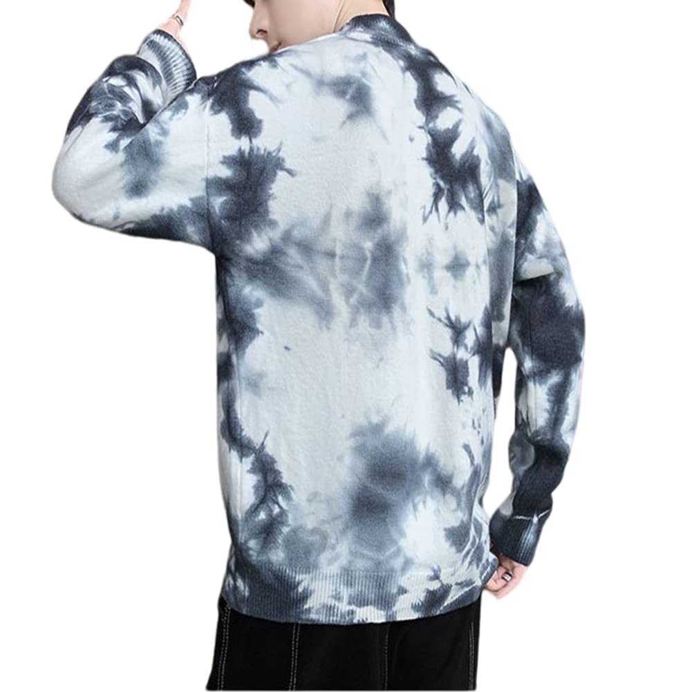 Jersey de Cuello Alto Medio para Hombre Otoño e Invierno Suéter de Punto cálido Grueso Suelto