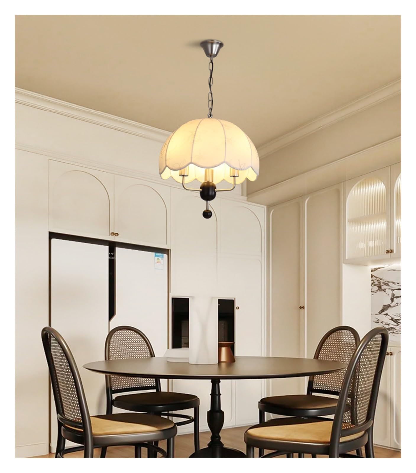 Lampe suspendue E27 en tissu pour chambre moderne et salon