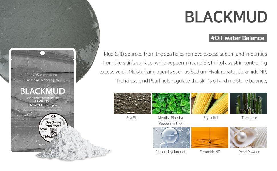 LINDSAY re:natural Blackmud Modeling Mask 35g*5ea