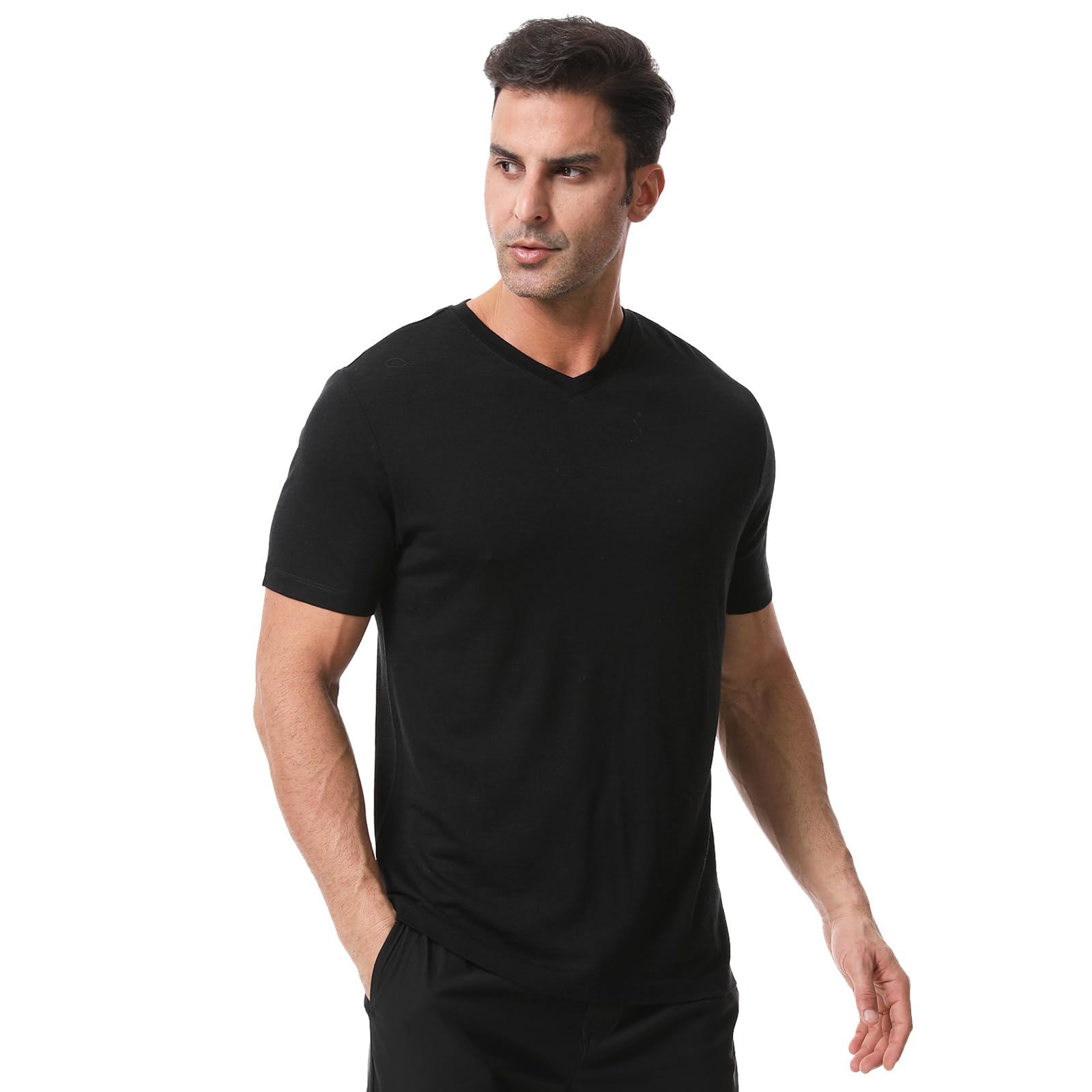 Merino Protect T-shirt 100 % laine mérinos pour homme, résistance aux odeurs, couche de base pour randonnée, voyage, maillot de corps doux