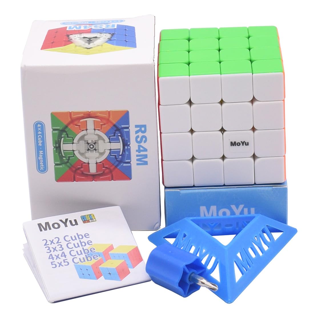 HAWKISTER Kid Moyu Rs4M Magnetic 4X4X4 Speed Cube (96 Magnets Supporting) Adjustable Elasticity For Smooth Turning Dual Anti-Stick Design Stickerless Master Cube Puzzle