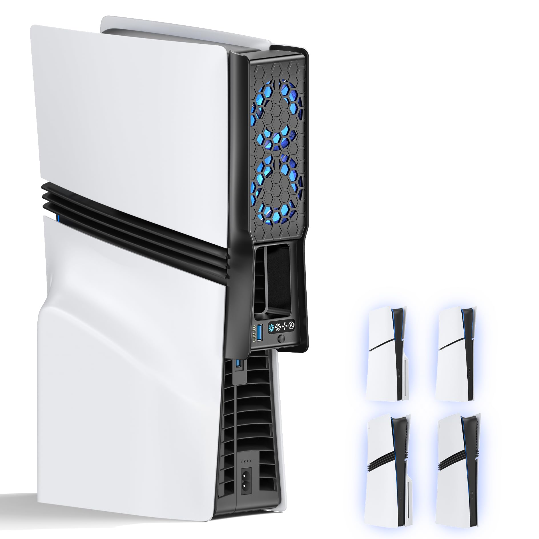 Auto Cooling Fan for PS5 Slim Pro Console Silent PS5 Accessories Cooling System with Adjustable Speed Efficient Plug-in