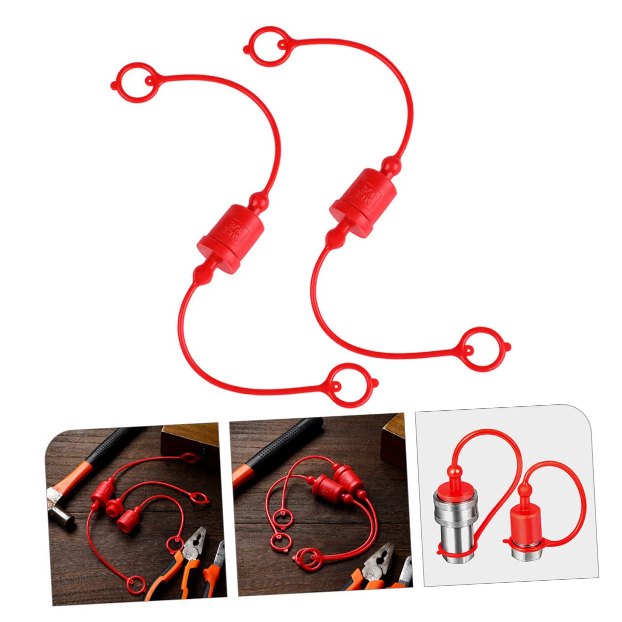 BESPORTBLE Hydraulik Staubkappen aus Kunststoff 3/4 Npt Flat Face 2 Satz mit Je Einer Männlichen und Weiblichen Staubkappe Rot Leichtgewichtig zum Schutz und Verlängerung der Lebensdauer