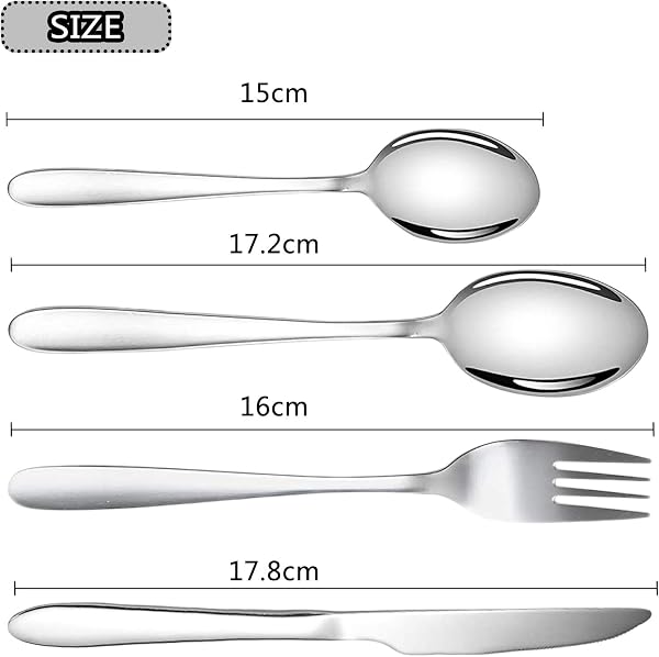 Acehome Cutlery Set with Portable Pouch Case, Stainless Steel Flatware Camping Utensil Set with Neoprene Bag for Outdoor Travel Picnic Office School Lunch Box (4 Pcs Black) - 2