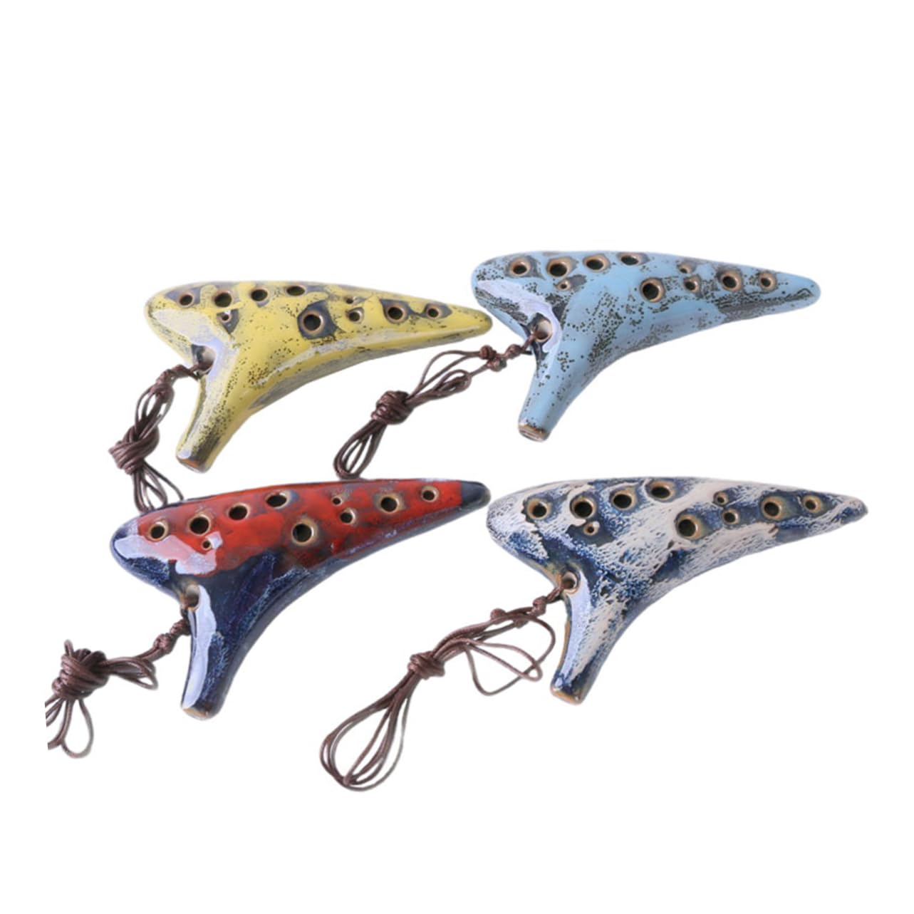 CIMAXIC Beginner's 12 Hole Ocarina Ceramic Flute Instrument for Music Lovers Random