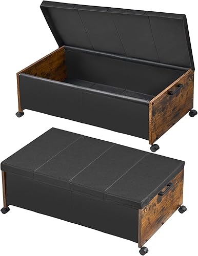 Cajones debajo de la cama con ruedas, tamaño XXXXL, almacenamiento debajo de la cama con ruedas, almacenamiento de madera debajo de la cama,