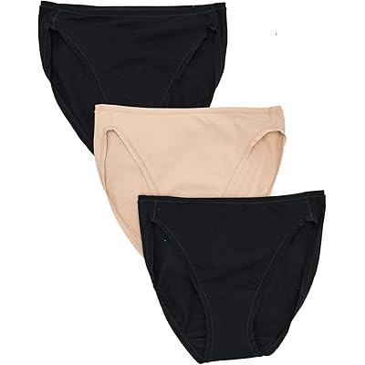 Natori Bliss Bare Cotton Bikini 3-Pack black/black/cafe
