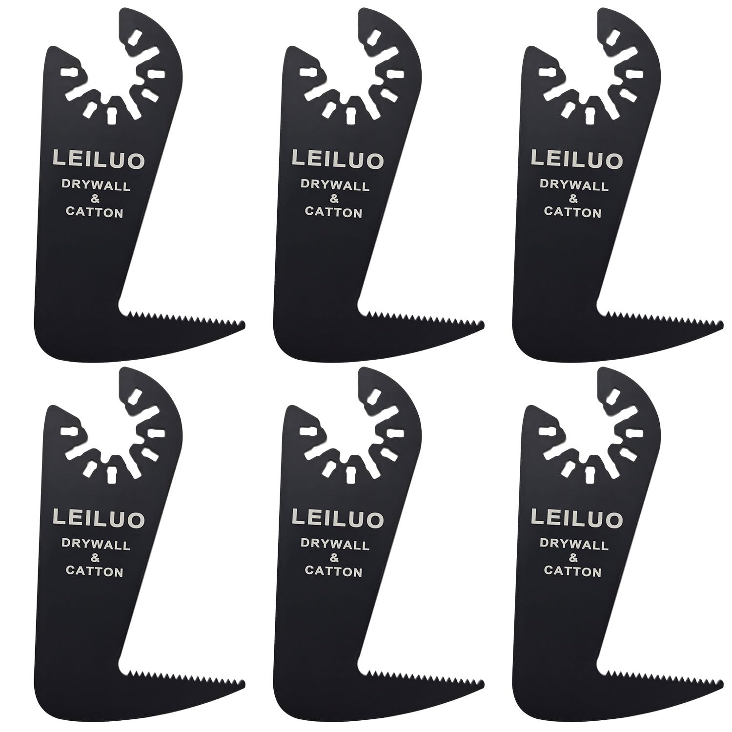 LEILUO 6 Pcs Multitool Blades Drywall & Multi-Material Cutting Universal Multi Tool Accessories Compatible with DeWalt Makita & More