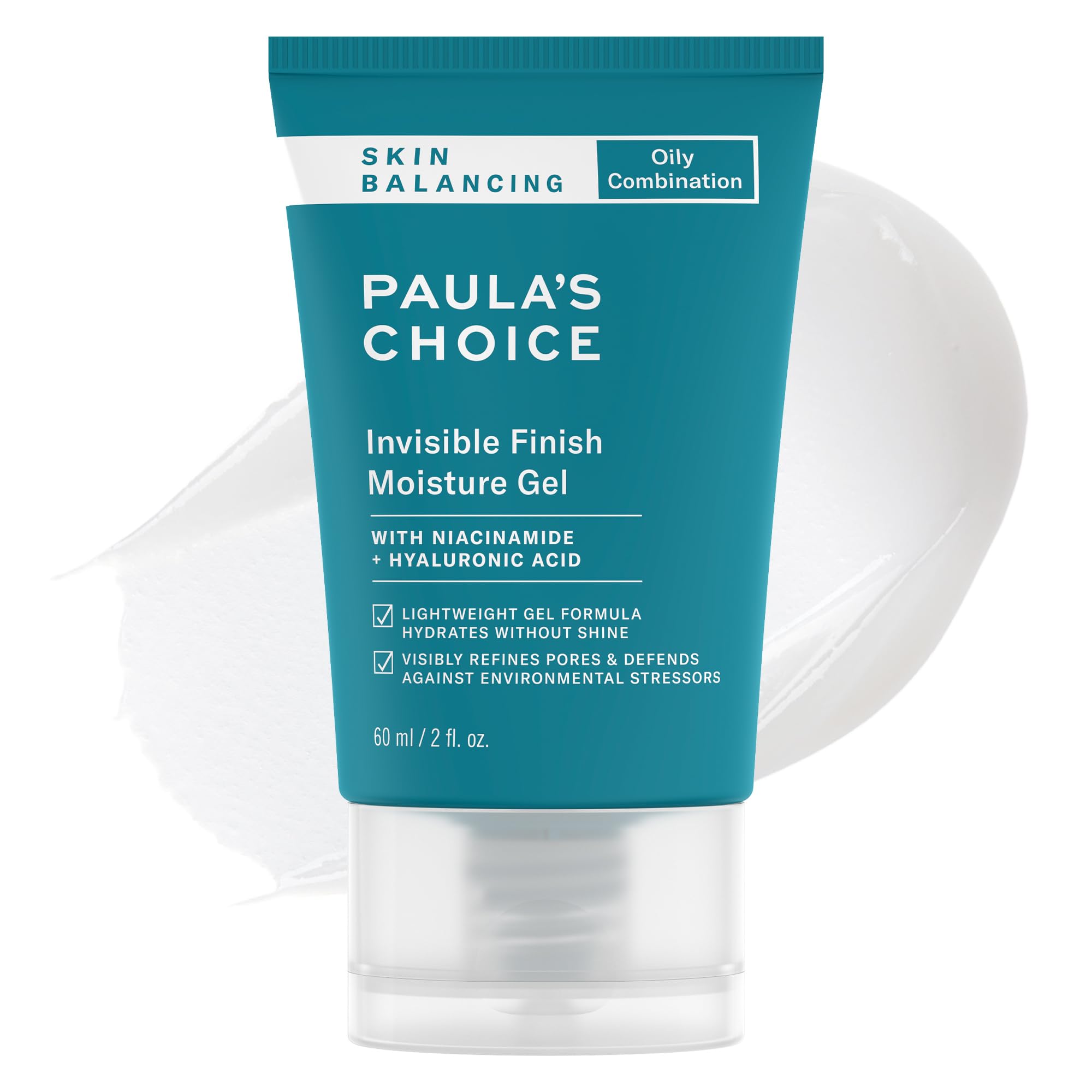 PAULA'S CHOICE SKIN BALANCING Invisible Finish Gel Moisturizer Face Cream with Niacinamide & Hyaluronic Acid, Large Pores & Oily Skin, 60 ml (23400)