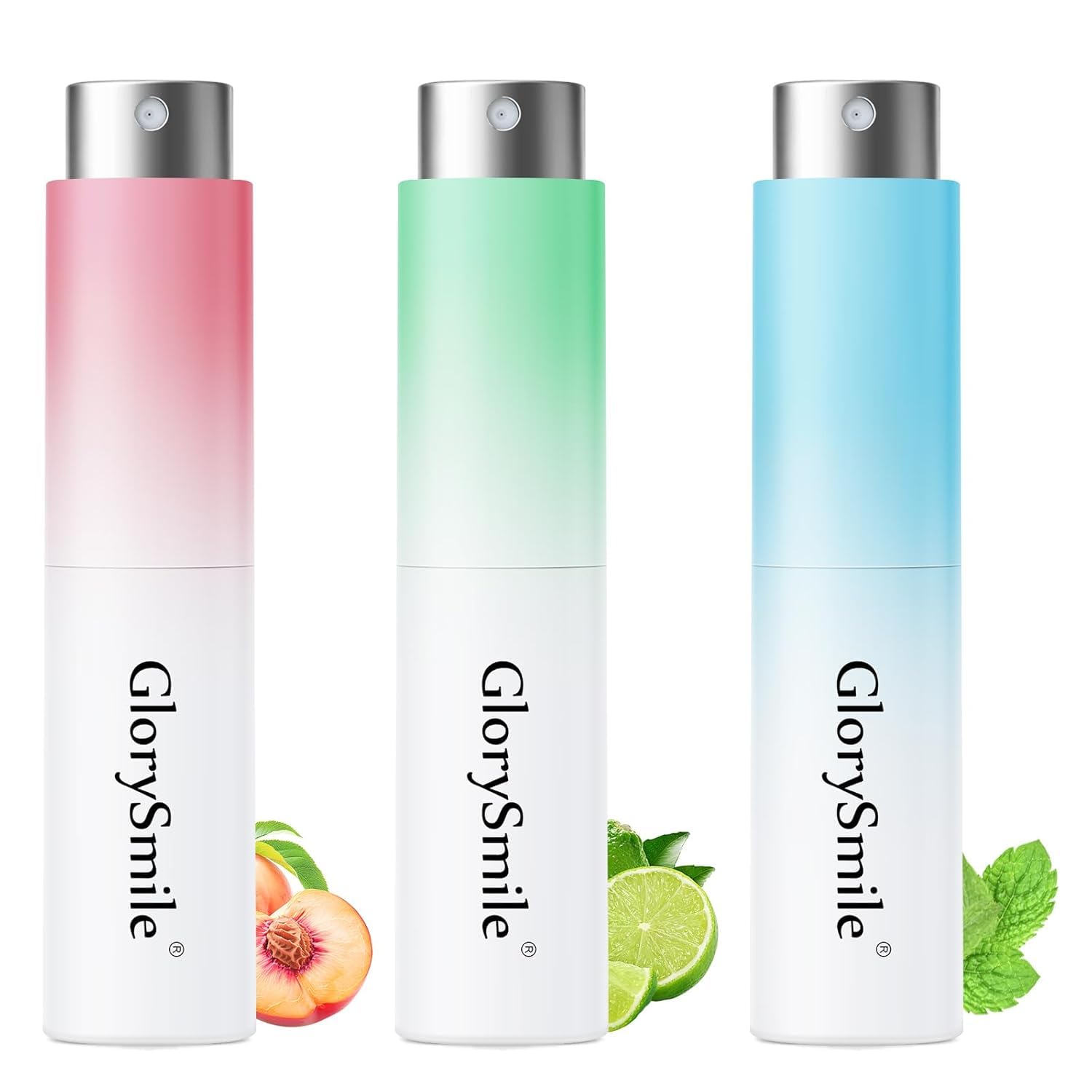 GlorySmile - 3Pcs Multi Effect Fresh Oral Spray (3x8ml) | Lime, Peach & Peppermint Breath Freshener Mouth Spray For Breath Freshening | Mouth Spray Bad Breath Removal Oral Spray Making You Refreshing
