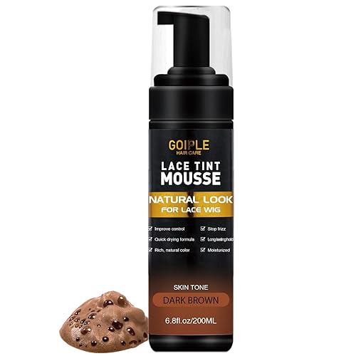 Mousse de tinte de encaje para el cabello, 6.8 onzas líquidas de tinte de encaje para mujeres, pelucas de encaje, pelucas de encaje, pelucas de