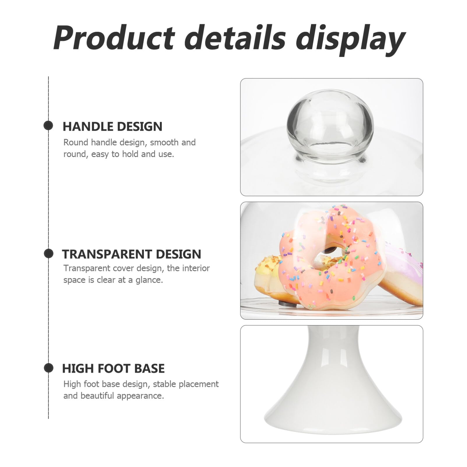 Moule à gâteau, Plateau de Service de fête, Support à pâtisserie avec Couvercle, Plateau à Tarte, Couvercle Rond, Plateau de Service, Support à gâteau avec Couvercle, Assiette à pâtisserie