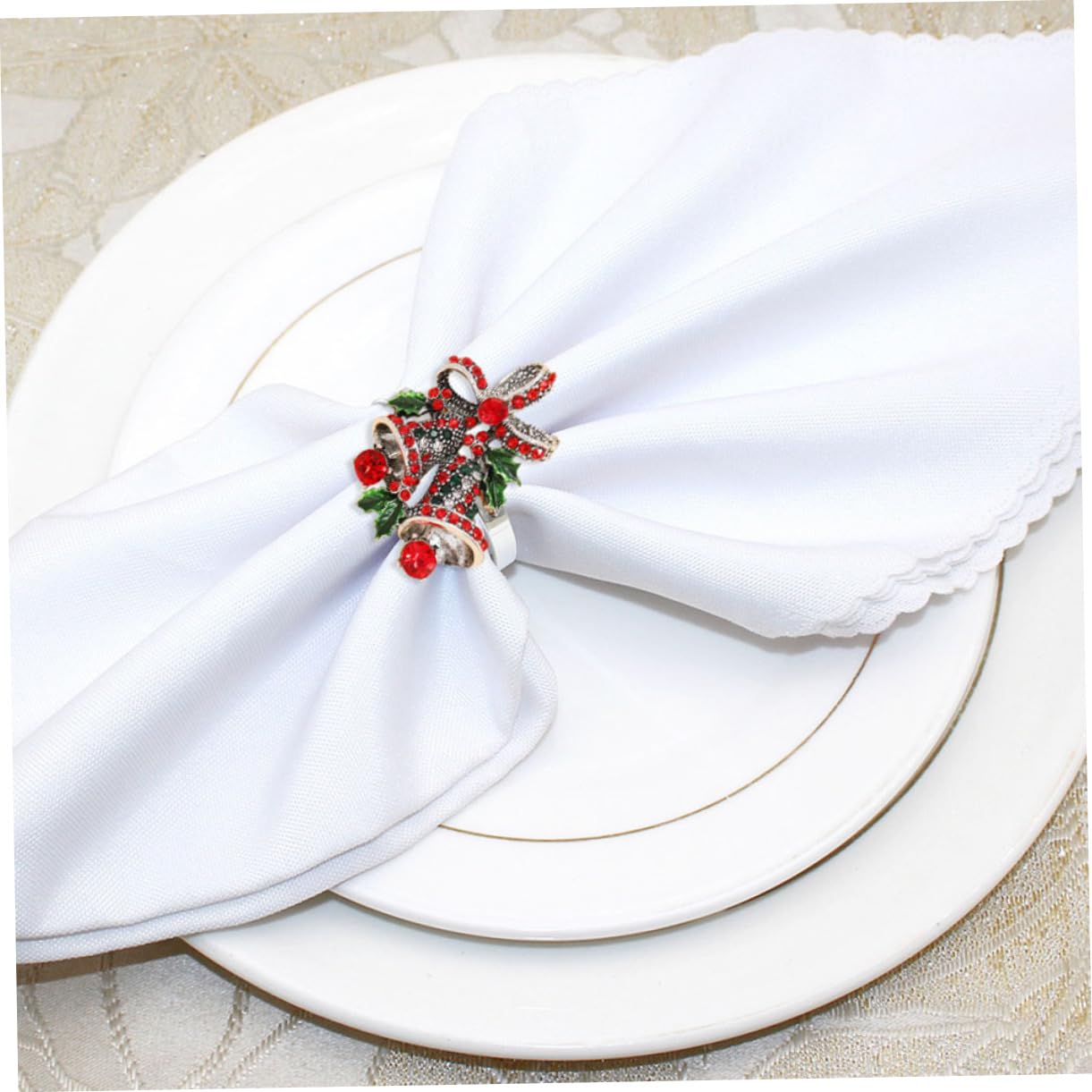 Cabilock 2 Sätze Weihnachtsserviettenringe Weihnachtsdeko Küche Christmas Decorations Table Neon Weihnachtsgirlande Gold Weihnachten Serviettenschnalle Serviettenring Halter 6 Stück * 2