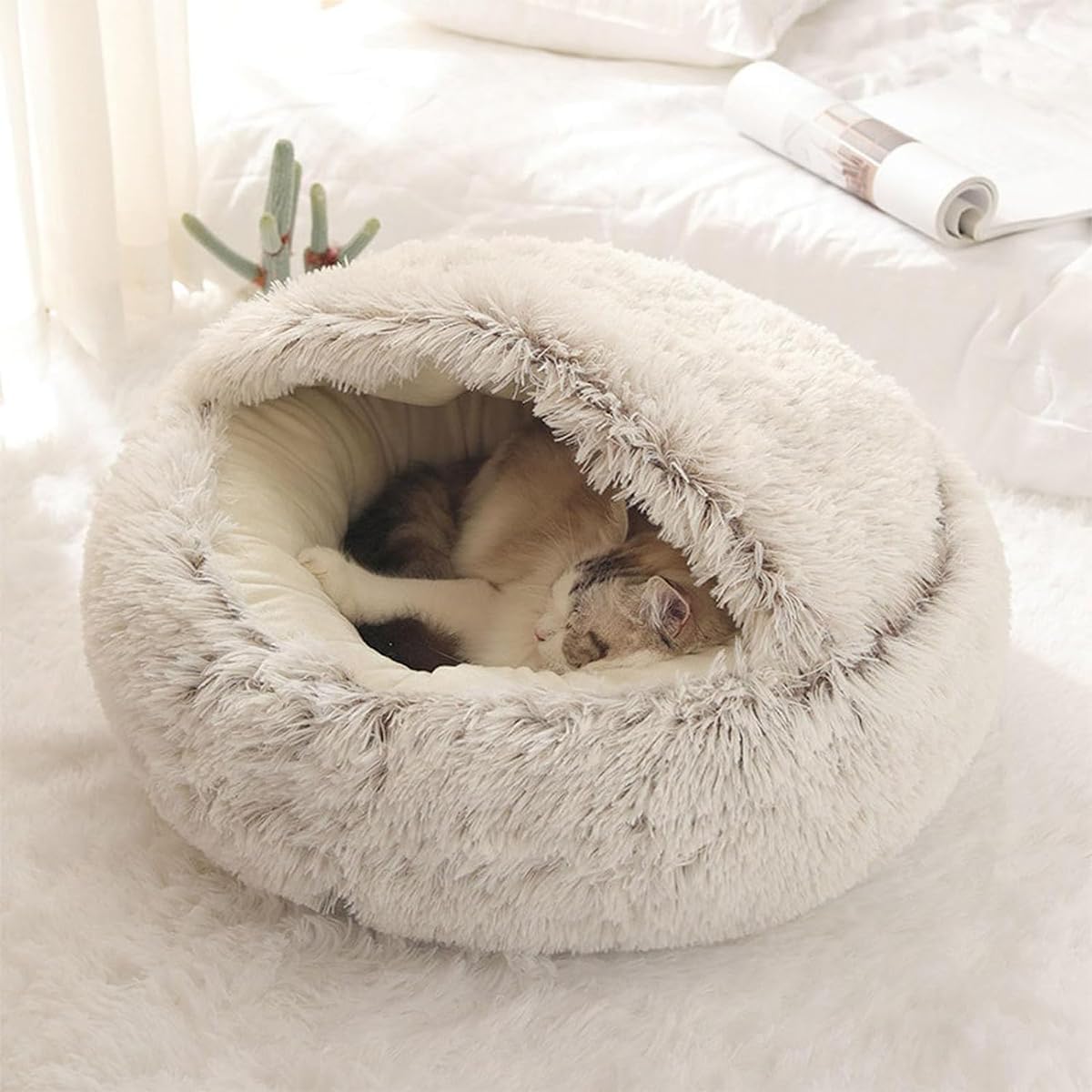 review Purrsnug, Pursnug Cat Bed,Kipotek Pet Bed,Olvys Cozy Cocoon Dog Bed,Cozy Cocoon Pet Bed,Fido Faves Cozy Nook Dog Bed,Pet Beds for Indoor Cats Dogs Washable (40cm-15.75in,Gray-Short Velvet)