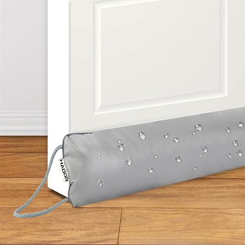 Tope de puerta para parte inferior de puertas de 38 pulgadas, impermeable, de piel sintética, con peso, bloqueador de ruido de serpiente, brisaaire