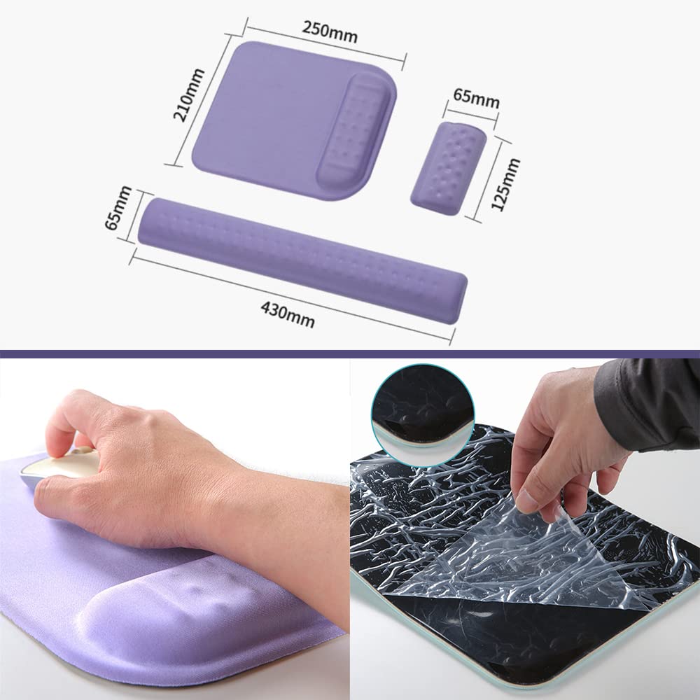 Tapis De Souris Et Repose-Poignet Clavier, Mouse Pad Ergonomique En Mousse à Mémoire Pour
