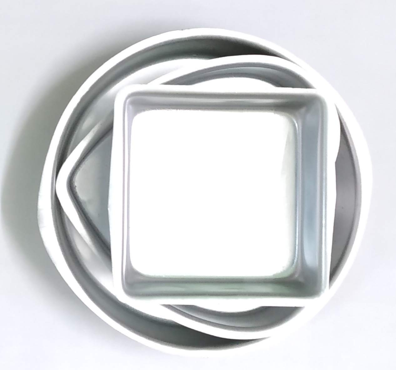 BAKERS PARDISE3-in-1 Aluminium Round 2 kg, Heart 1 kg, Square Half kg Cake Moulds, Cake Tin