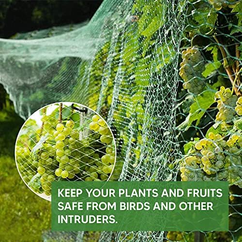 ANGIX 2 x Garden Netting Protects Vegetable, Plants, Fruits, Flowers and Seeds | Anti-Bird, Pest Protection For Garden And Outdoor Crops, Ponds, Pots - Green