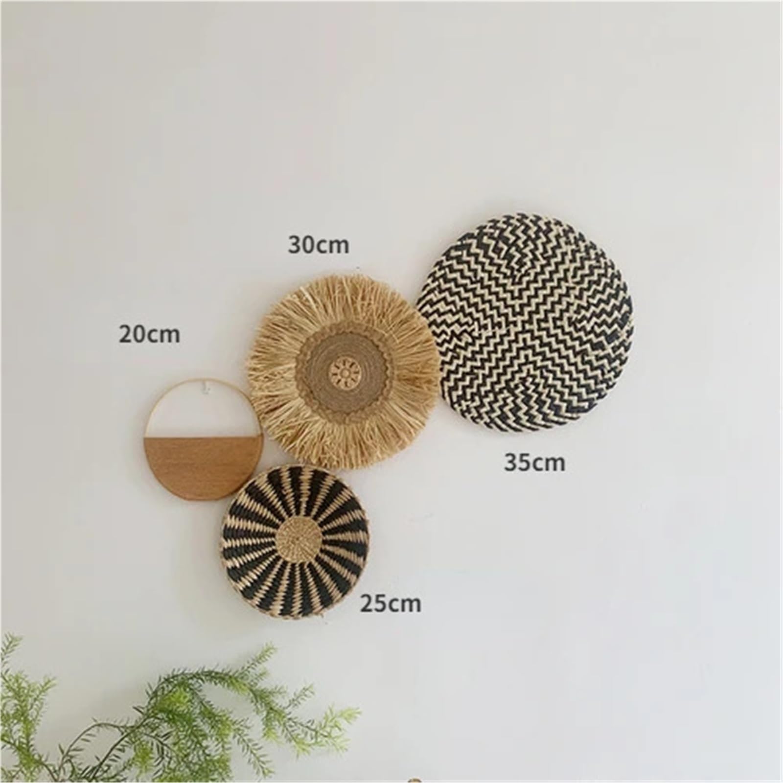 Cesta de pared de ratán Decoración de pared ratán, cesta paja for, colgante redondo, fondo sala estar, decoración