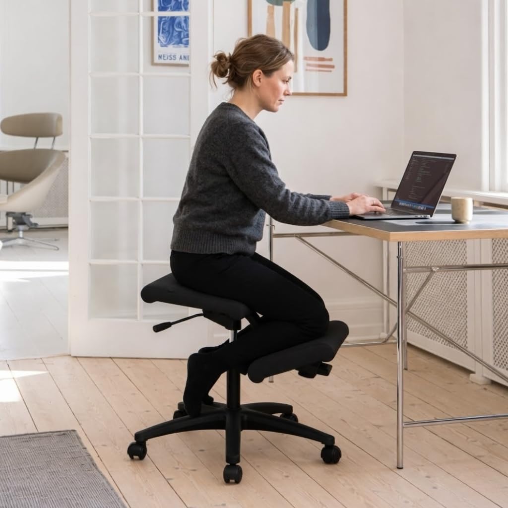 Variér Wing Balance Kniestuhl mit Rädern – Schwarz