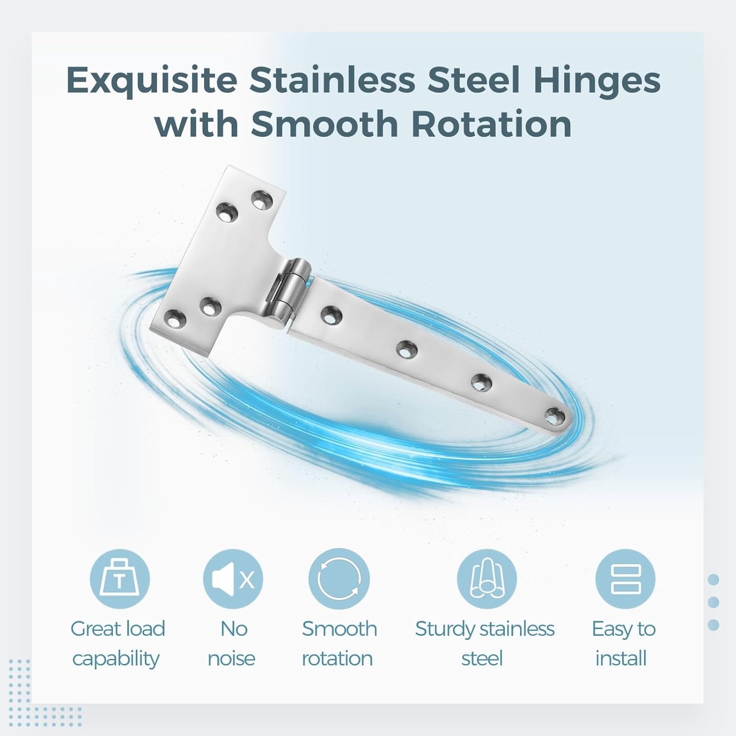 Generic 316 Stainless Steel T Hinges, Marine Grade Boat Hatch Hinge, 4 Pcs 4'' X 2 Heavy Duty Casting Cabinet Hardware Door Hinge with Screws