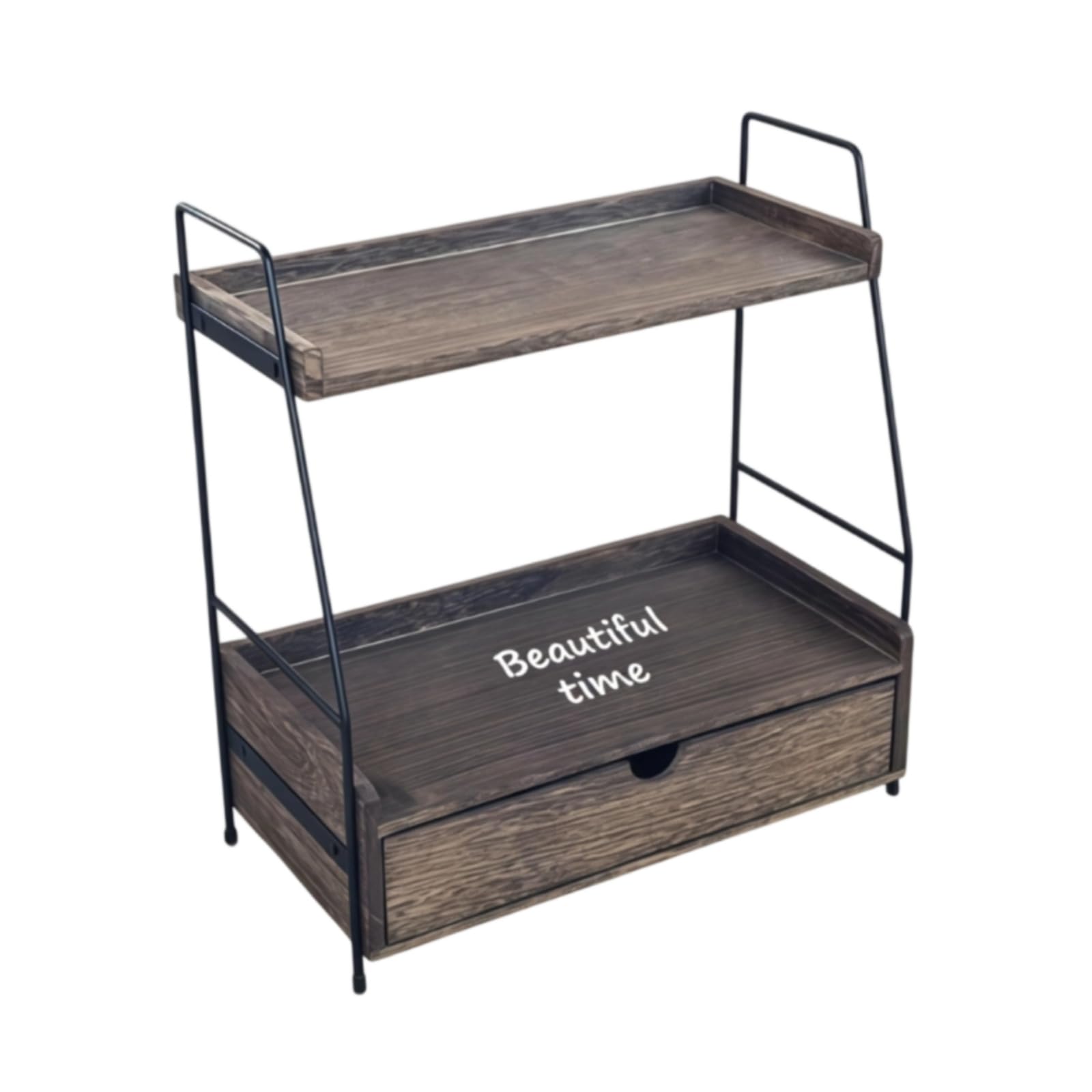 Organizer da Scrivania con Cassetto Inferiore Moderno oggetti da Tavolo in Legno e Met Compatto Struttura di Archiviazione per Bagno
