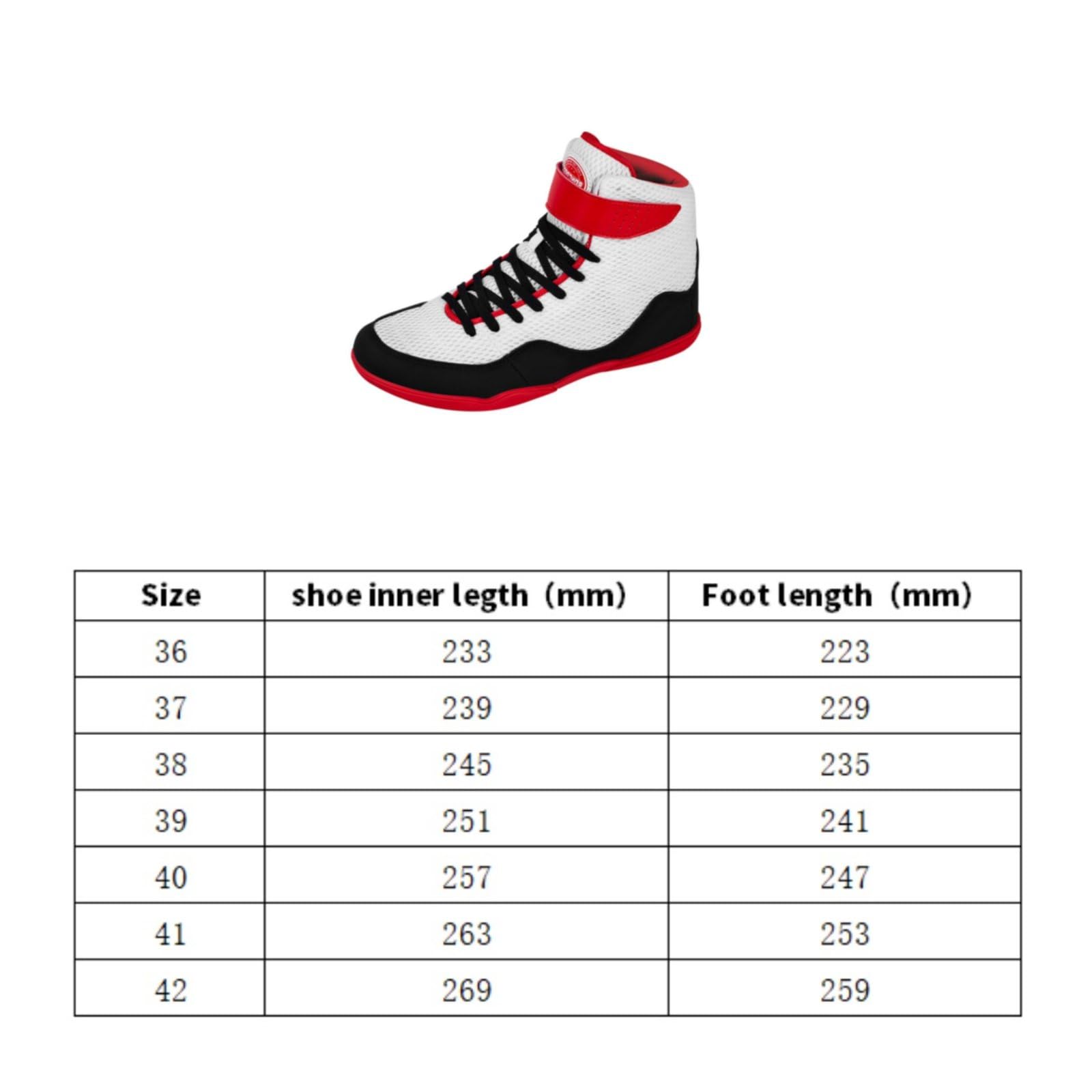 Scarpe da Wrestling a Stivaletto Ammortizzanti Stivaletti da Pugilato Traspiranti Scarpe Pugilato Alte Mat Training