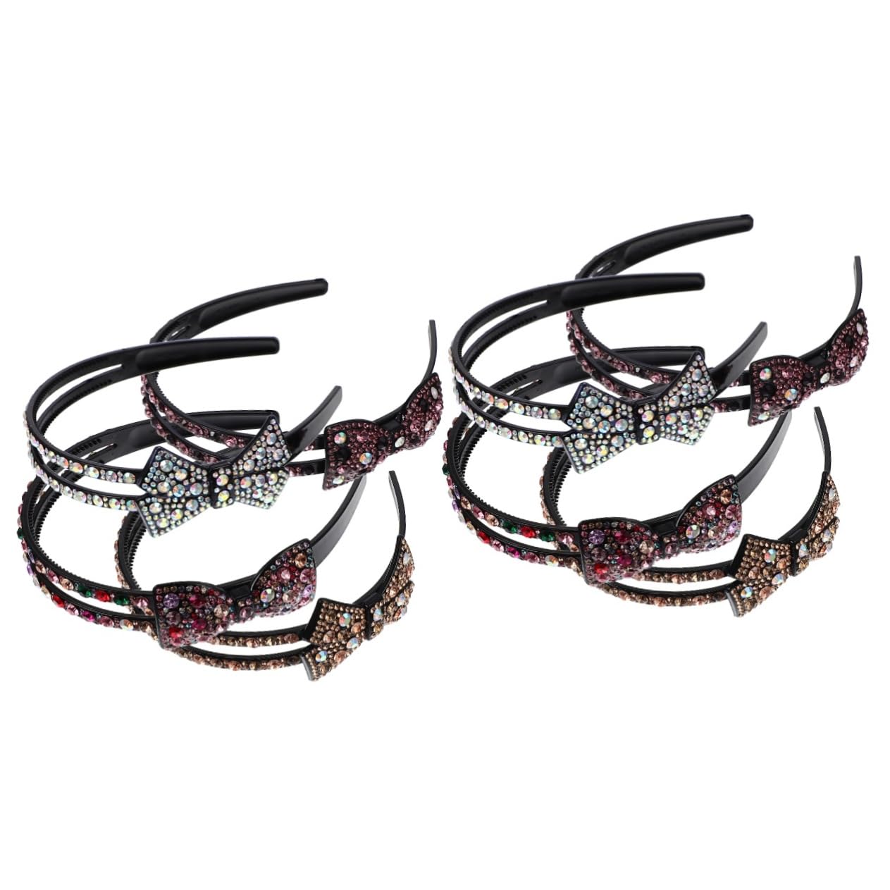 FOMIYES 2 Set Di Eleganti Cerchietti Per Con Strass Elegante Fascia Per Decorativa Per Ragazza Squisita Fascia Per Decorazione Sottile Per Donna 4 Pezzi*2
