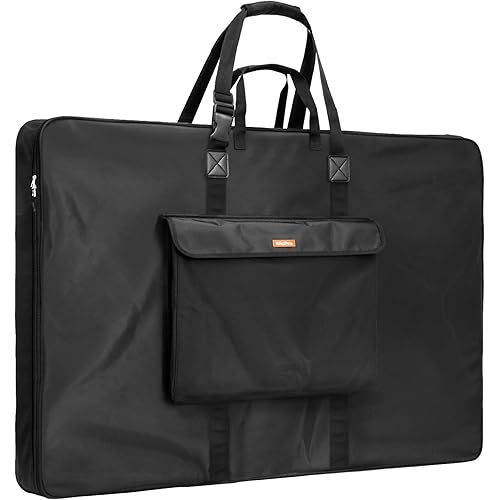 Nicpro Large Art Portfolio Bag 35 x 43 Inches Waterproof Nylon Artist Storage Case with Shoulder Strap, Storage Carrying Bag for Professional Artwork Sketch Drawing Canvas Photography Poster