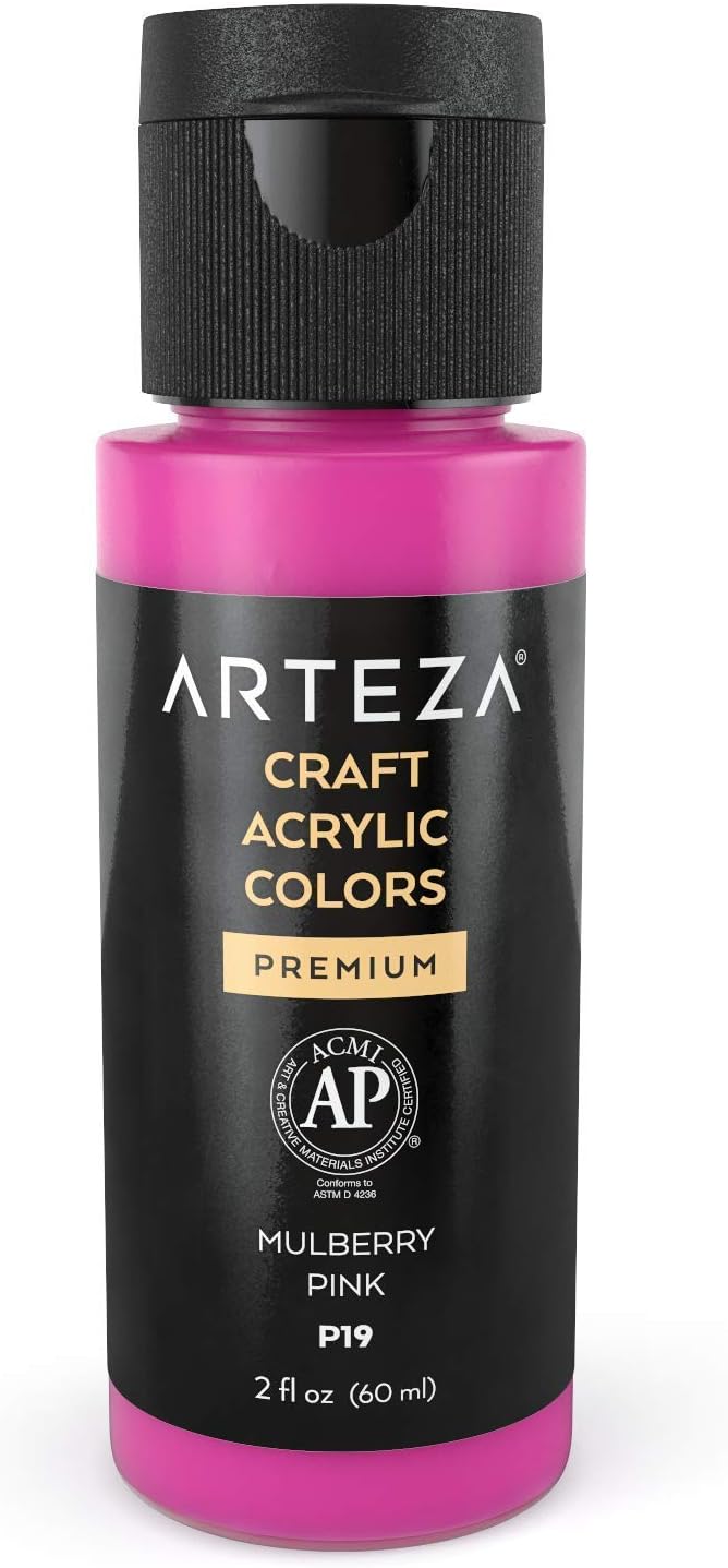 Arteza Stretched Canvas and Craft Paint Bundle, Painting Art Supplies for Artist, Hobby Painters & Beginners