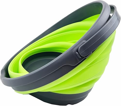 Miniatura 71 de SAMMART Cubo de plástico plegable de 10 L (2.6 galones), bañera redonda plegable, cubo de agua portátil para pesca, bote de agua para exteriores