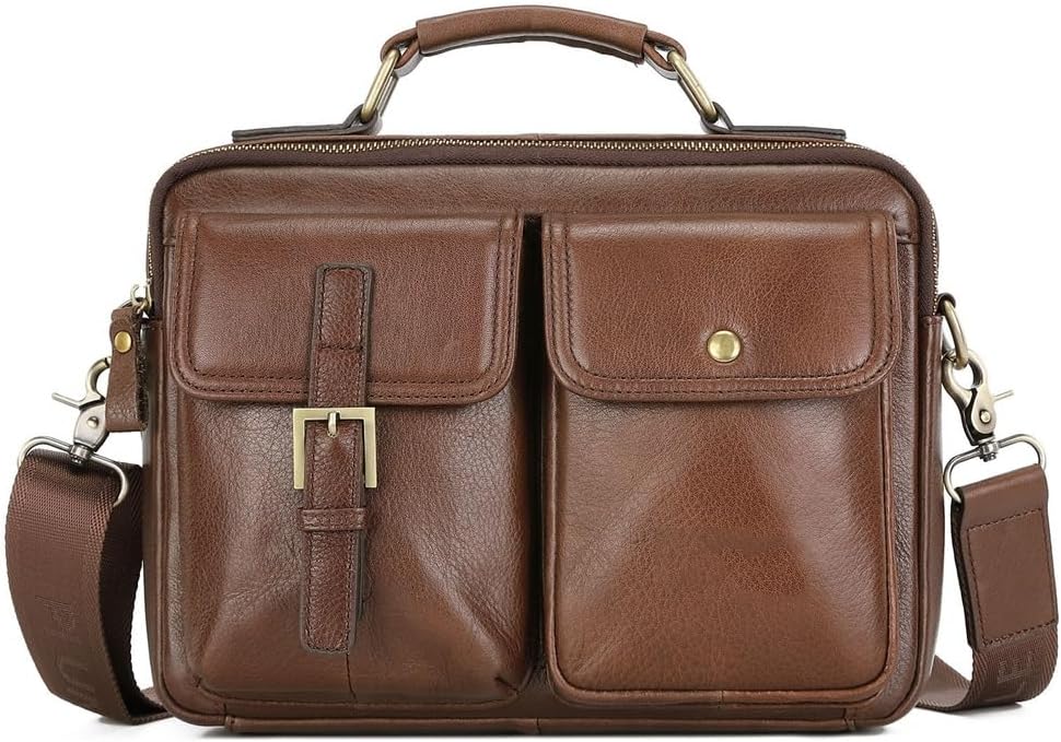 Men's Large Capacity Crossbody Bag Briefcase Multifunctional Shoulder Handbag