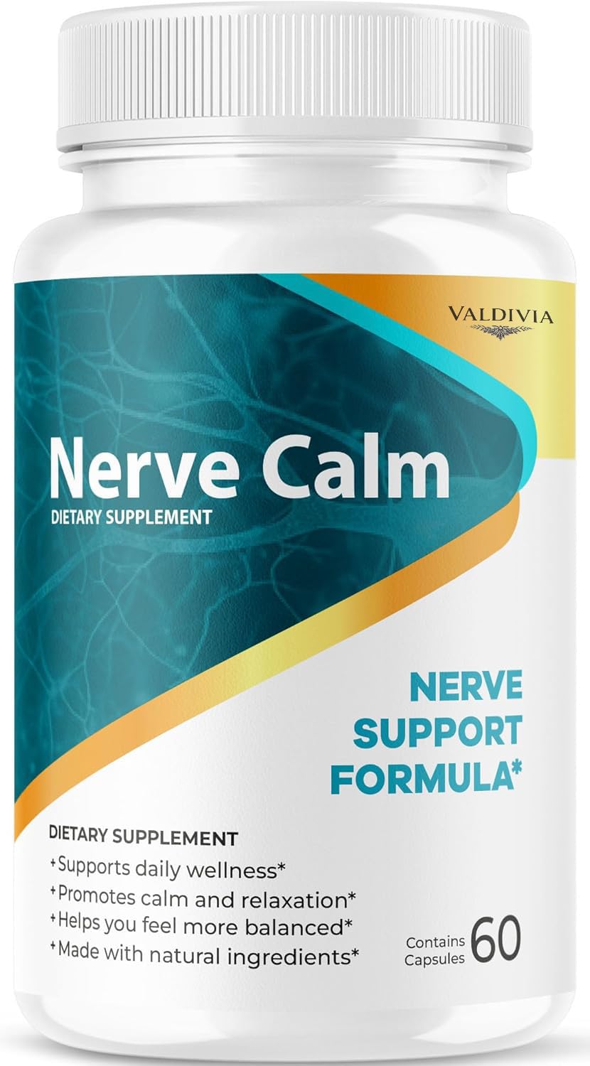 Nerve Calm Capsules - Official NerveCalm Premium Formula Supplement, Advanced Support Formula for Wellness & Overall Health, All Natural Nerve Calm Reviews, 60 Capsules for 1 Month