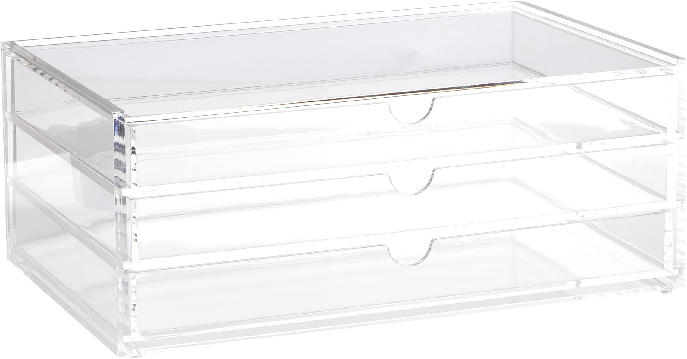 Muji Acrylic 3-Drawer Storage Case, 25.5 cm Width x 17 cm Depth x 10 cm Height