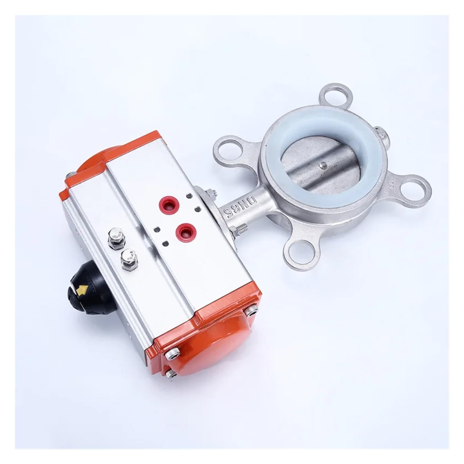 Válvula de Mariposa neumática de 1-1/2 ", válvula neumática Tipo oblea, Sello de PTFE de Acero Inoxidable 304, válvula de Mariposa neumática de sujeción