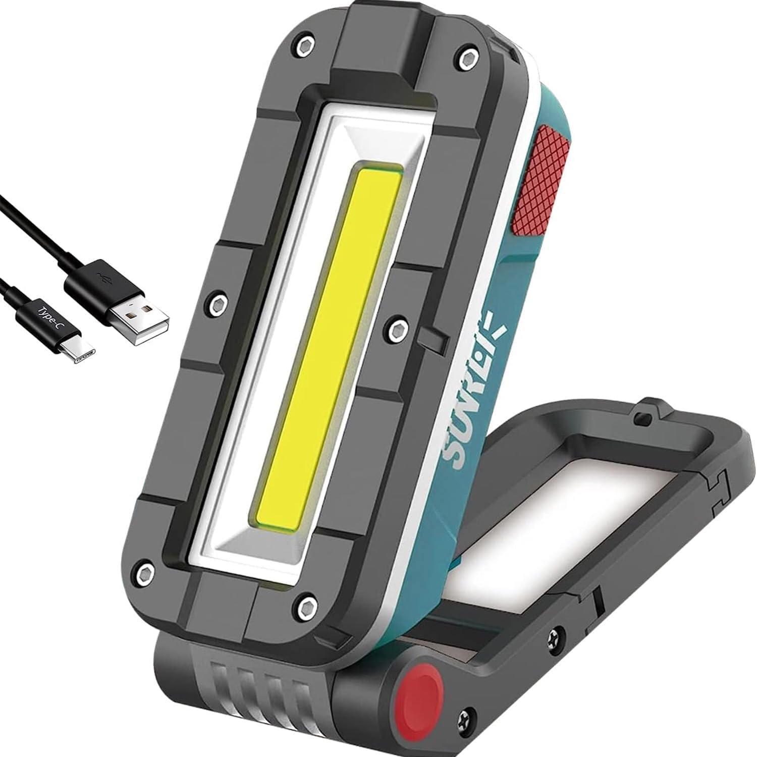 EECOO 2 pcs Lampe de Travail COB Baladeuse LED Ultra Lumineuse, USB