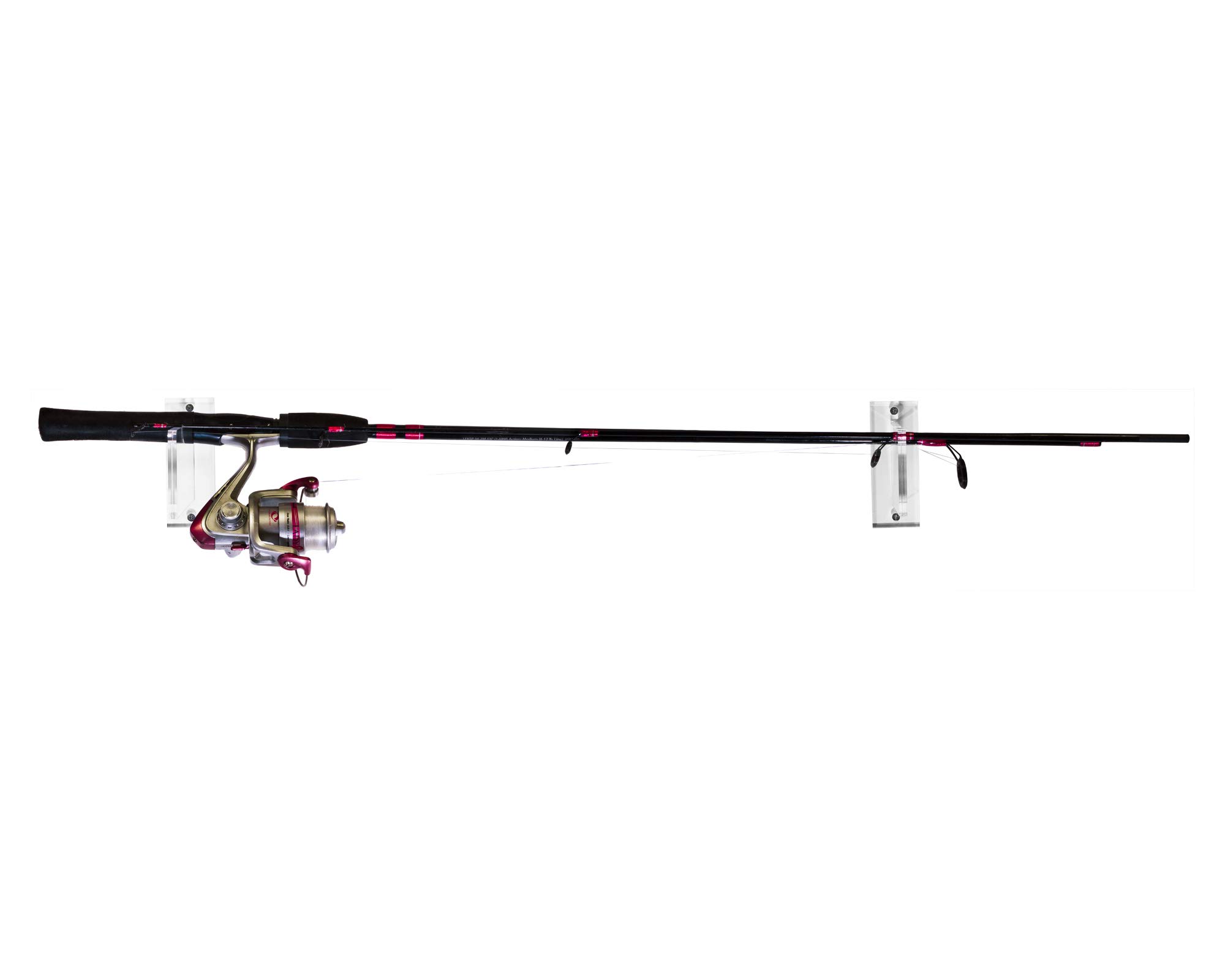 Better Display CasesDeluxe Clear Acrylic Fishing Pole Horizontal Wall Mount Bracket (A023-F-SS)