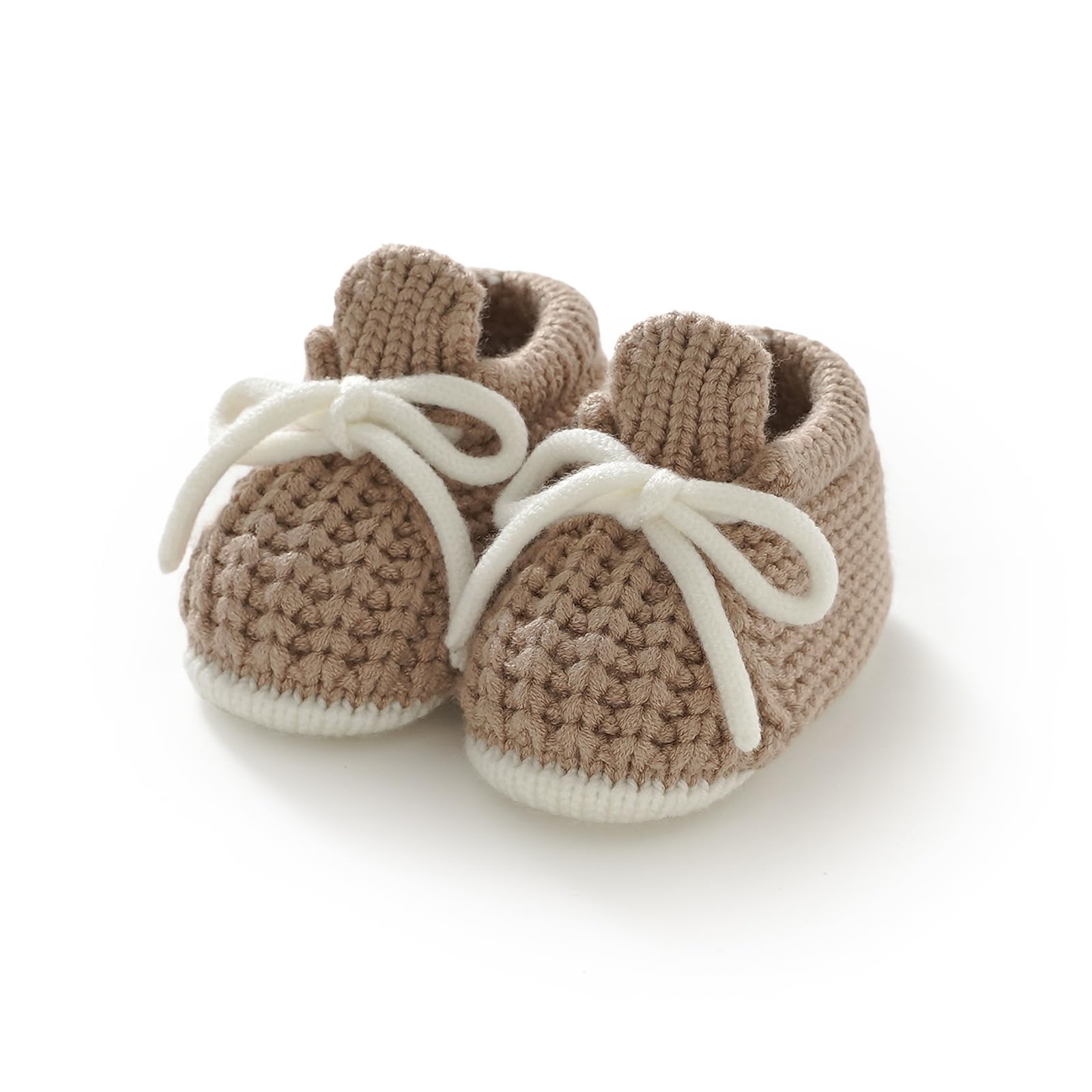 LAWKUL Baby Booties Knit Newborn Shoes Cozy First Walkers Infant Toddler Boots for Boy Girls 0-3 Months — view 9