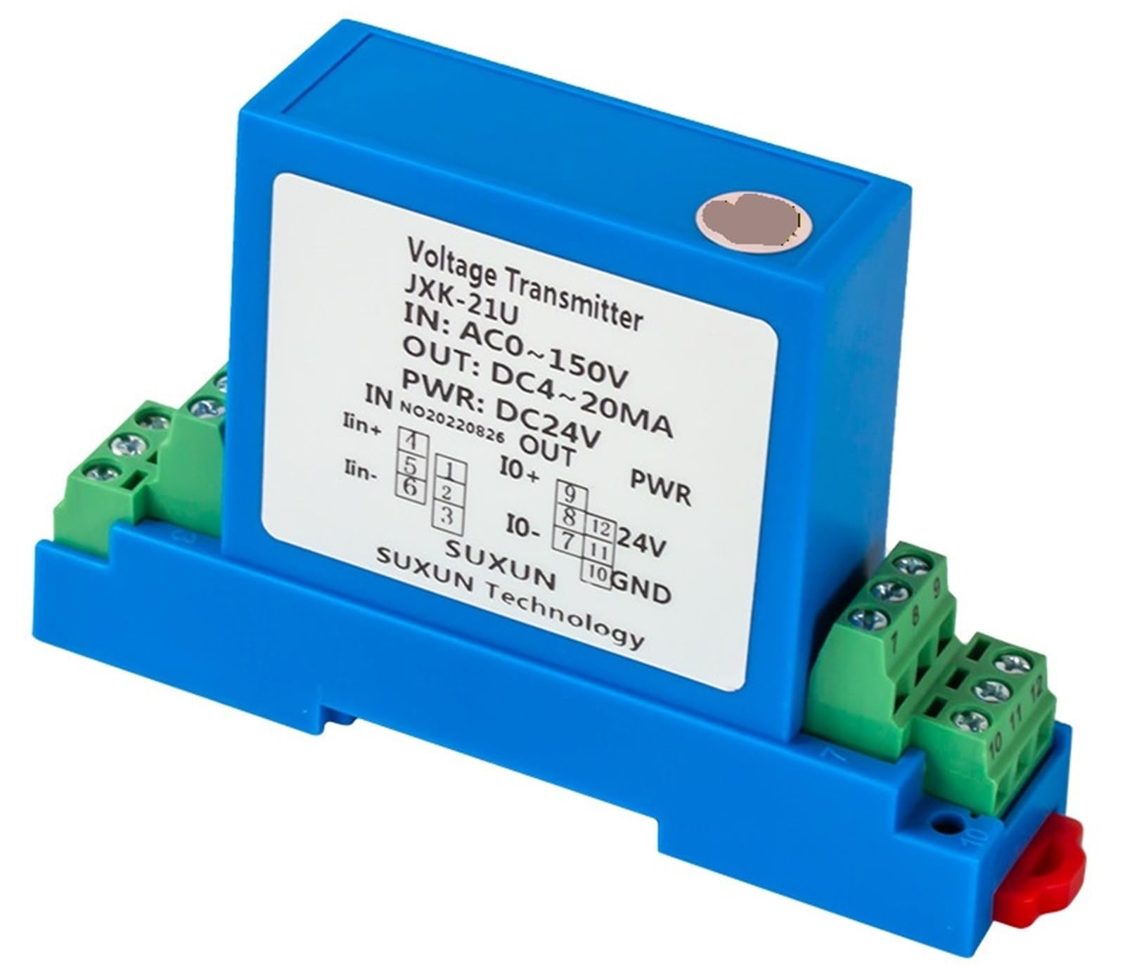 Trasduttore di tensione DC 4-20mA Convertitore RS485 DC 0-10V/50V/100V/300V/500V/1000V Ingresso DC12V 24V Segnale analogico di potenza(DC 0-20mA output,DC 0-5V input,DC12V)