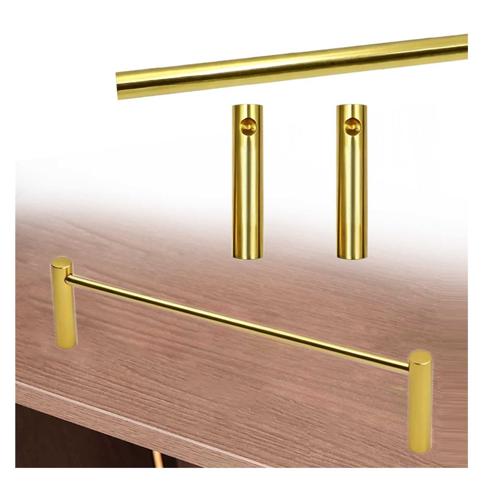 Hphdfs Style A Aluminum Shelf Guard Rail 20-100Cm, Decor Tipping Rails With 2 Spindles, Customizable Length Cabinet Guardrail Bar For Dressing Tables/Bedroom/Rv(,20Cm/7.9In)