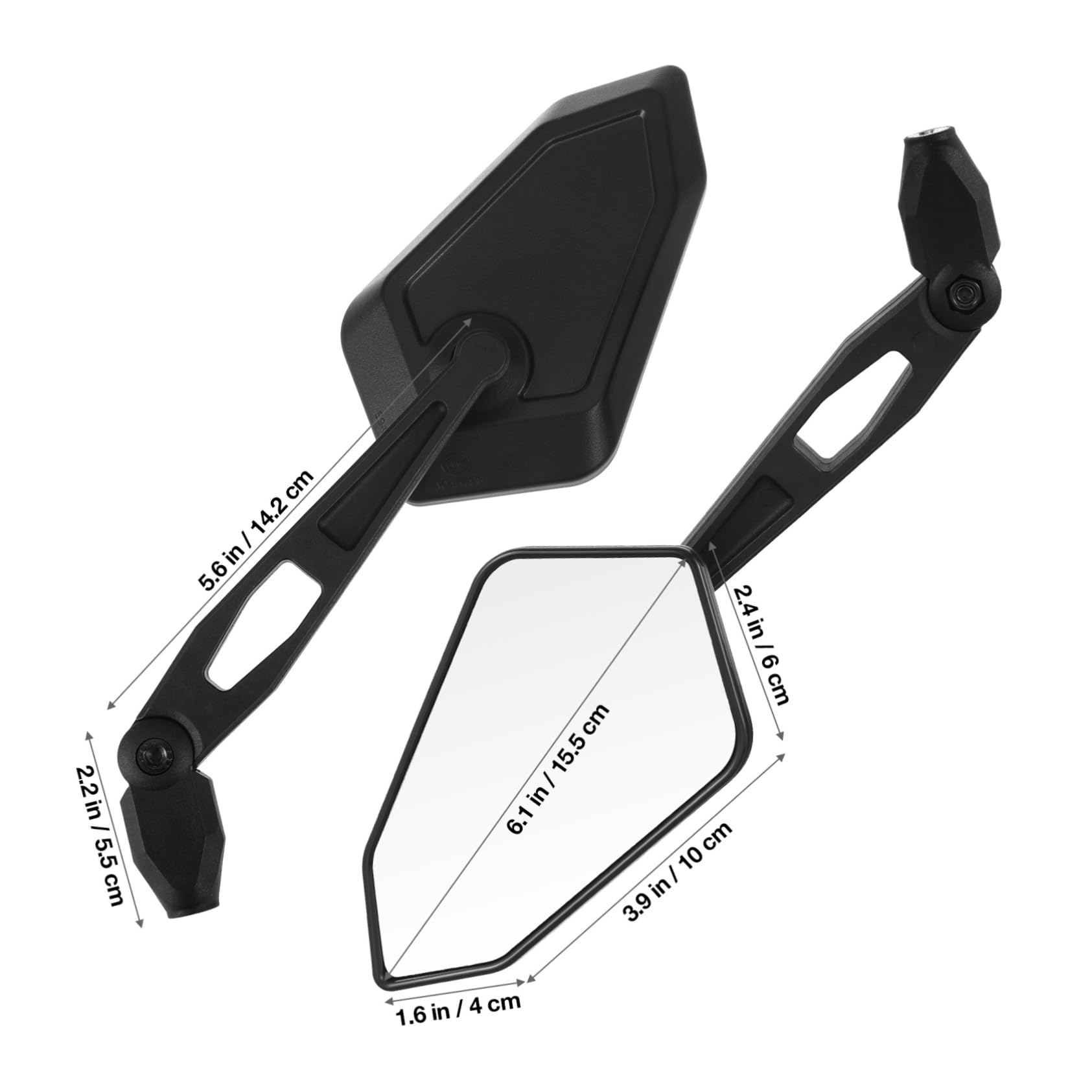 Rétroviseurs pour Moto Réglables sur Guidon Design Polygonal Miroir Clair
