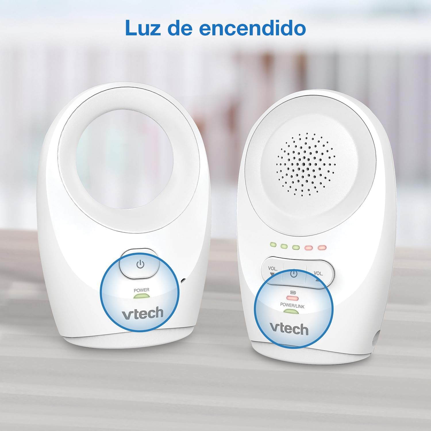 VTech Baby Monitor de Audio Digital DM1111 – Tecnología DECT, Pantalla de Nivel de Ruido, Clip para Cinturón y Más – Unidad para Padres y Unidad para Bebé