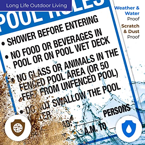 Cartel Reglas de Piscina Florida 24x30 Póster Poliestireno miniatura 3