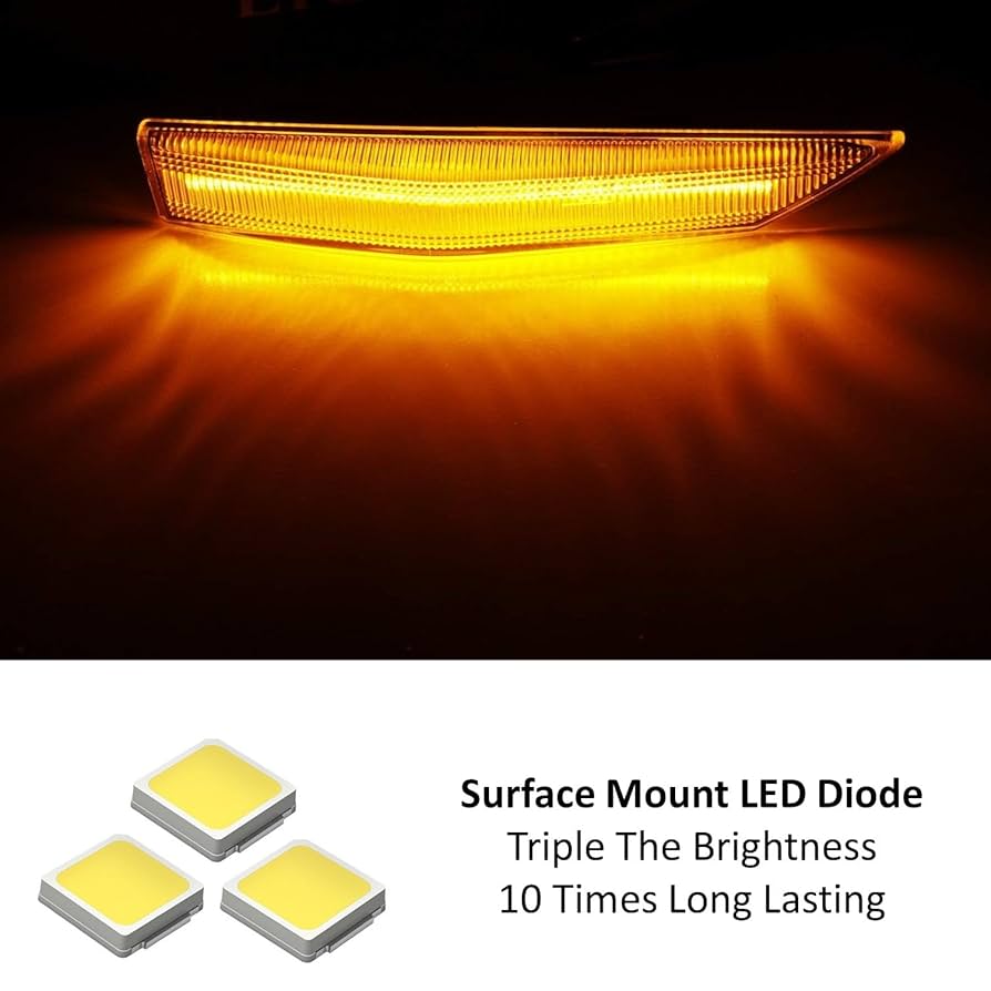 Amazon.com: iJDMTOY Smoked Lens Full Amber LED Fender