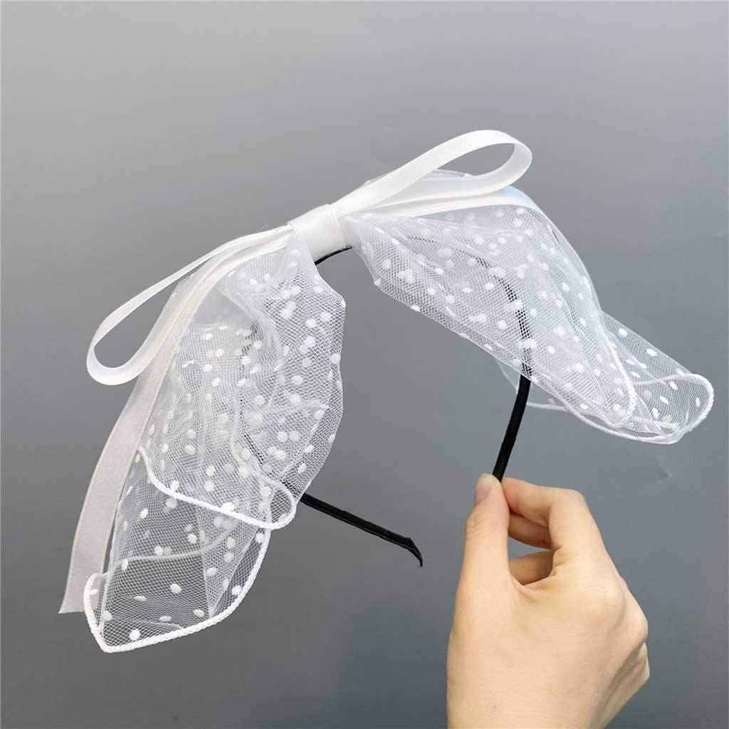 1 Pezzi Mesh Bow Headband Ladies Bridal Head Abch Tiara Romantic Ladies Wedding Hair Accessori Hairpin (Color : A)